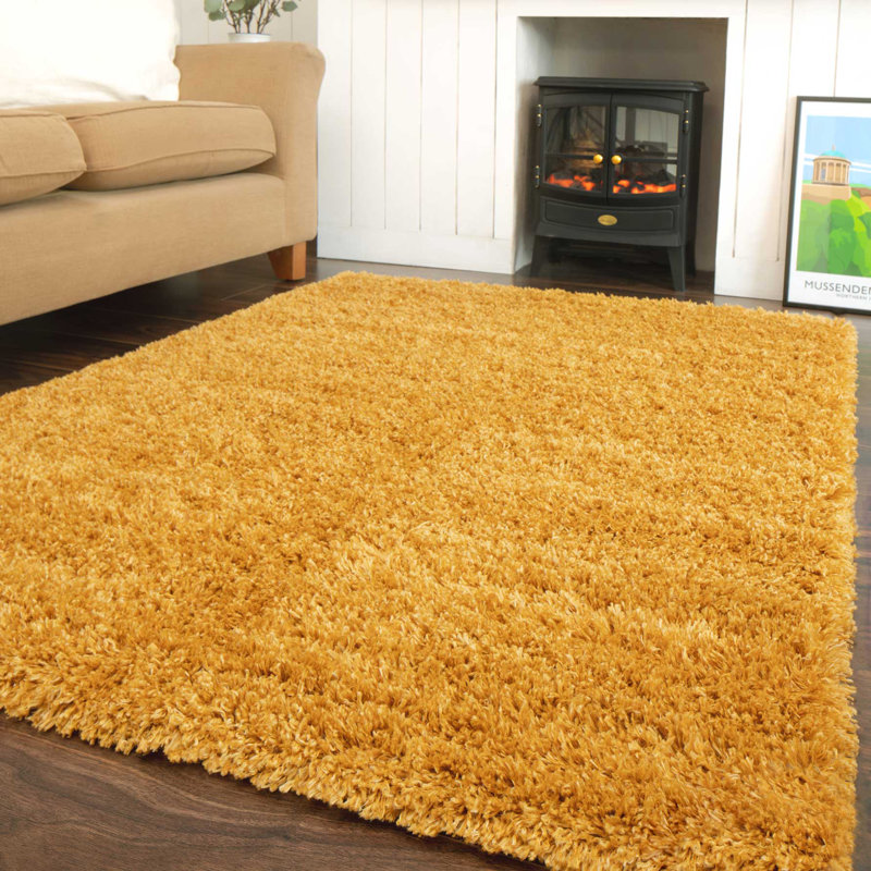 Ryalson Shaggy Ochre Rug, Rectangle 200 x 290cm