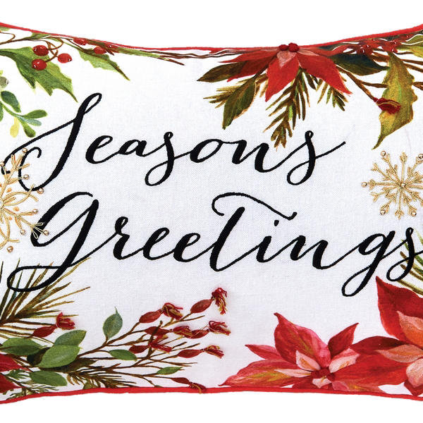  Coussin Seasons Greetings Poinsettia