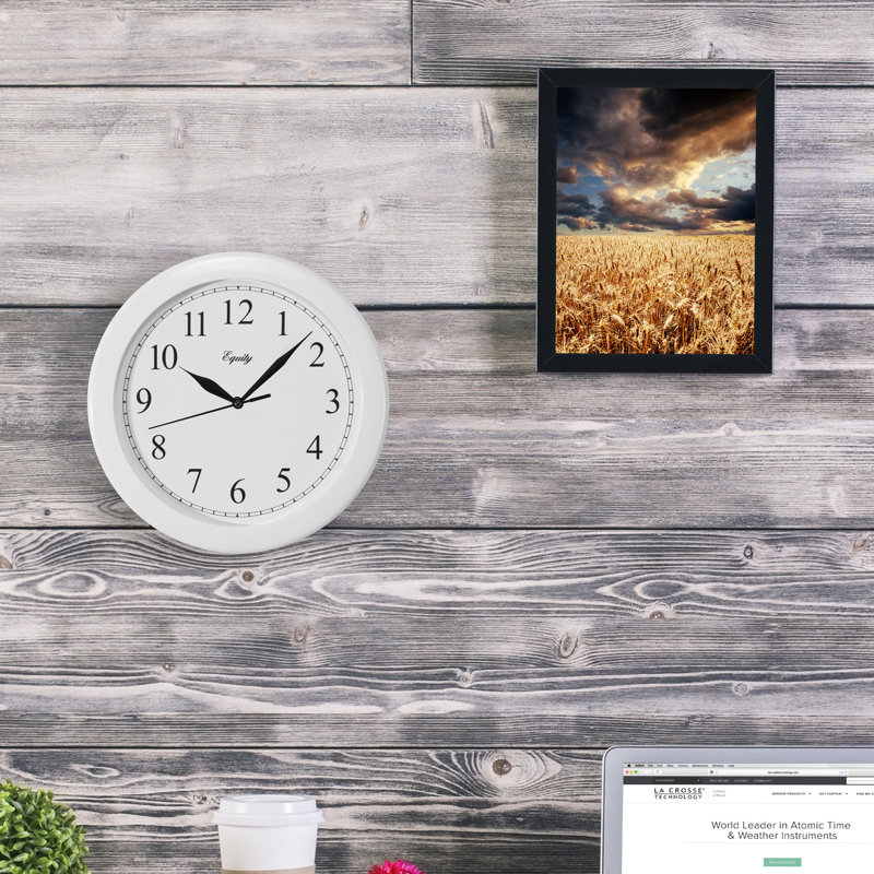Horloge à quartz 10 po, Blanc
