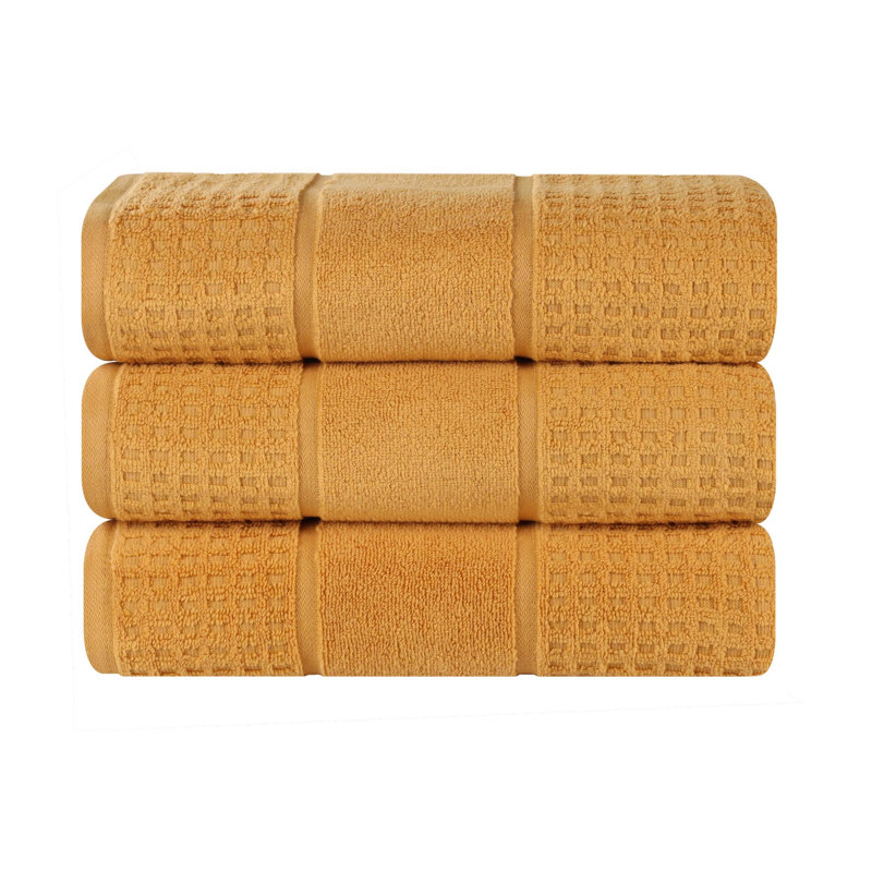 Serviette de bain 100% coton gaufré Hochman, Or