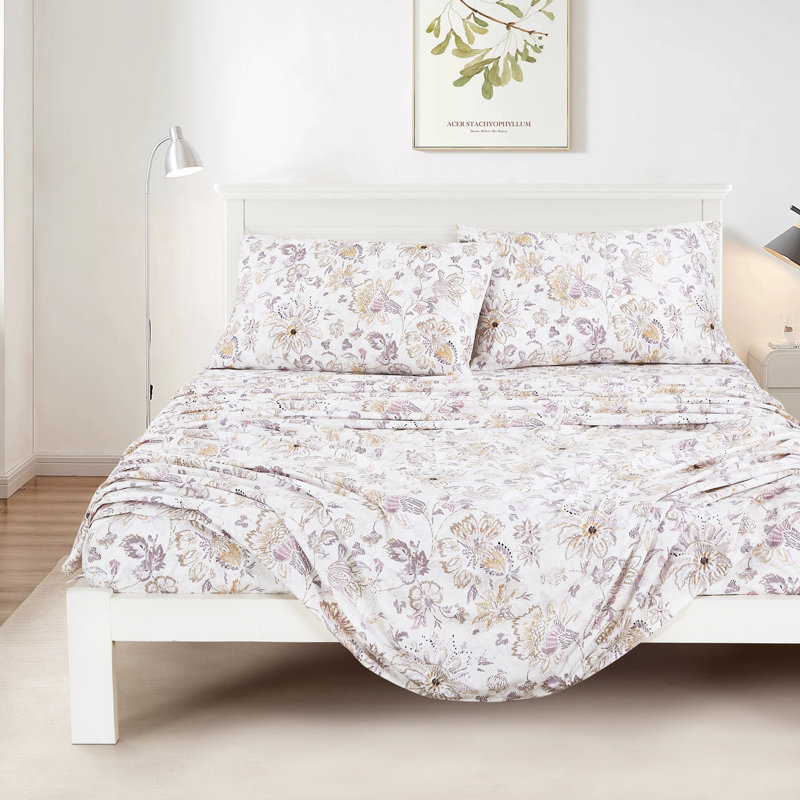 Jcrown 3-4 Piece Printed Sheet Set, Twin Sheet Set with 1 Pillowcase
