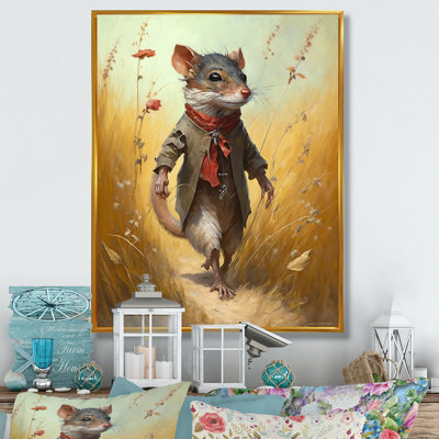 Souris dans l'herbe - reproduction sur toile