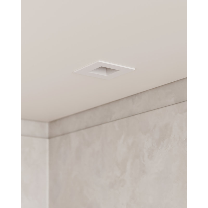 CSL Forme Downlight à bordure carrée de 3,69 po de couleur noir mat, Blanc semi-lustré