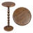 Augustus 11" x 24.5" Cottage Round Solid Mango Wood Spool Pedestal Drink Table - Dark Brown Turned Accent Side & End Table for Living Room-406091757