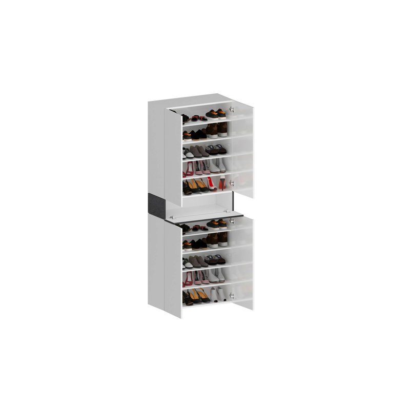 15 Pair Shoe Storage Cabinet, Black