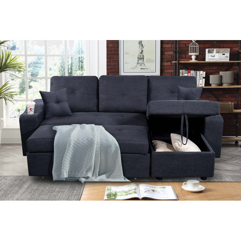 Clowser Upholstered L-Shaped Sectional Right Hand Facing, Black