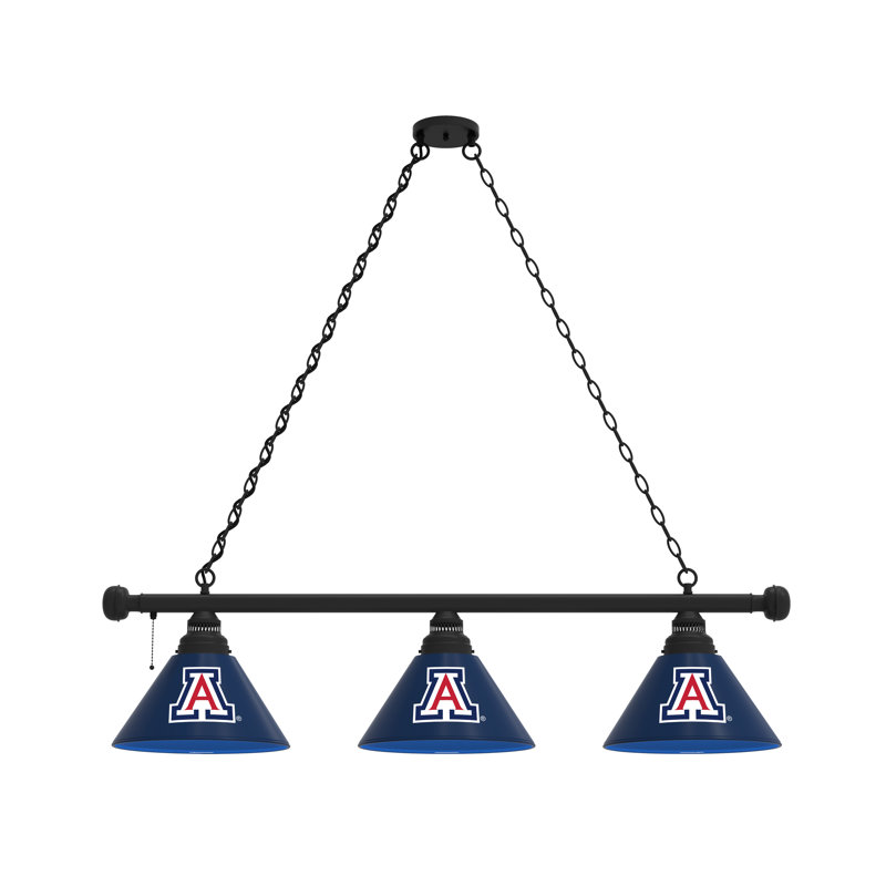 3 - Light Pool Table Lights Pendant, Black, Arizona Wildcats
