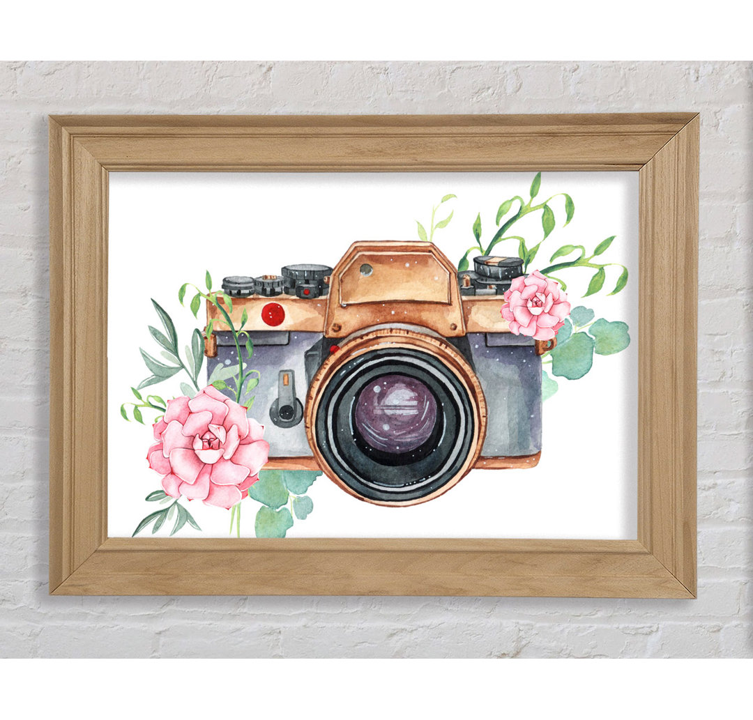 Vintage Camera Floral - Druck