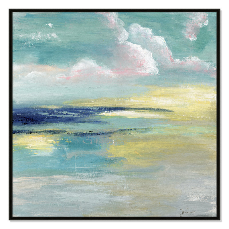 Ocean View by Tava Studios, Espresso Framed Canvas, 37.5" H x 37.5" W x 2" D