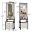 Armoire à bijoux pivotante à 360 ° avec miroir à maquillage et 2 tiroirs inférieurs
