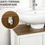 Meuble de salle de bain sur pied sous lavabo, tablette réglable, meuble à double porte, sur pied, lavabo, matériaux