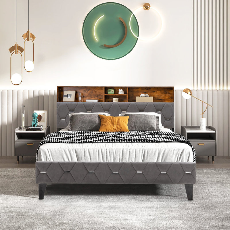 Massi Upholstered Platform Storage Bed, Full