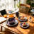 HomeVSS 16-Piece Tree Bark Stoneware Dinnerware Set, Service for 4-606479071