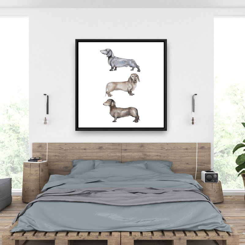«Small Dachshund», toile encadrée pour chien