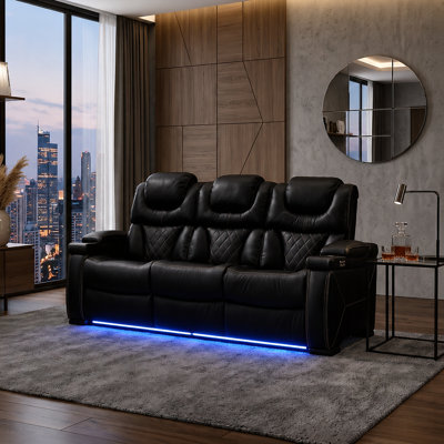 Akes 80'' Faux Leather Reclining Sofa