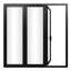 Porte pliante en aluminium à 3 panneaux KaMic EliteFold avec charnières et roulettes cachées, conception pliante de gauche à droite-109044276-109044277-109044281