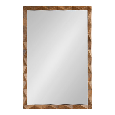 Pieced Wood Rectangle Bathroom Mirror