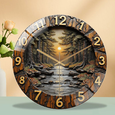 Horloge murale en bois 12 po Sunset