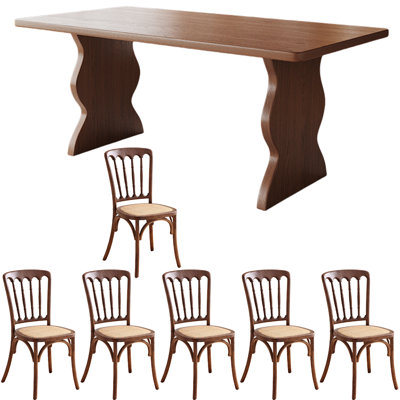 Ensemble de salle à manger en bois de frêne brun