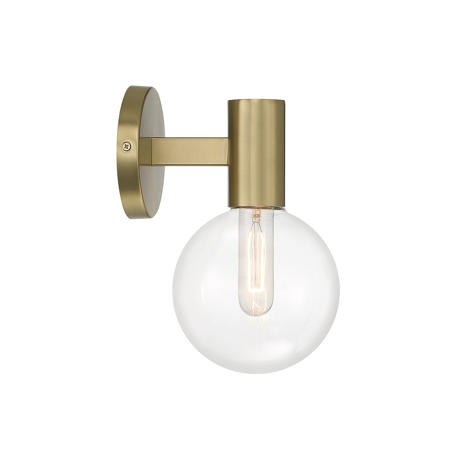 Romi Single Light Glass Dimmable Wall Sconces, Brass