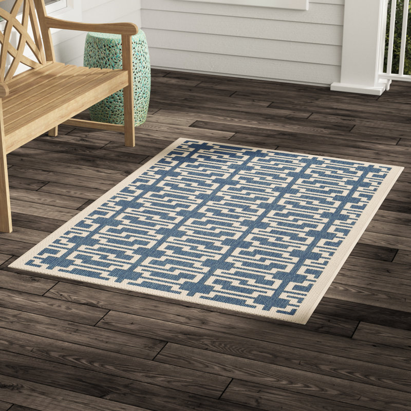 Herefordshire Performance Geometric Indoor/Outdoor Area Rug, Rectangle 4' x 5'7"