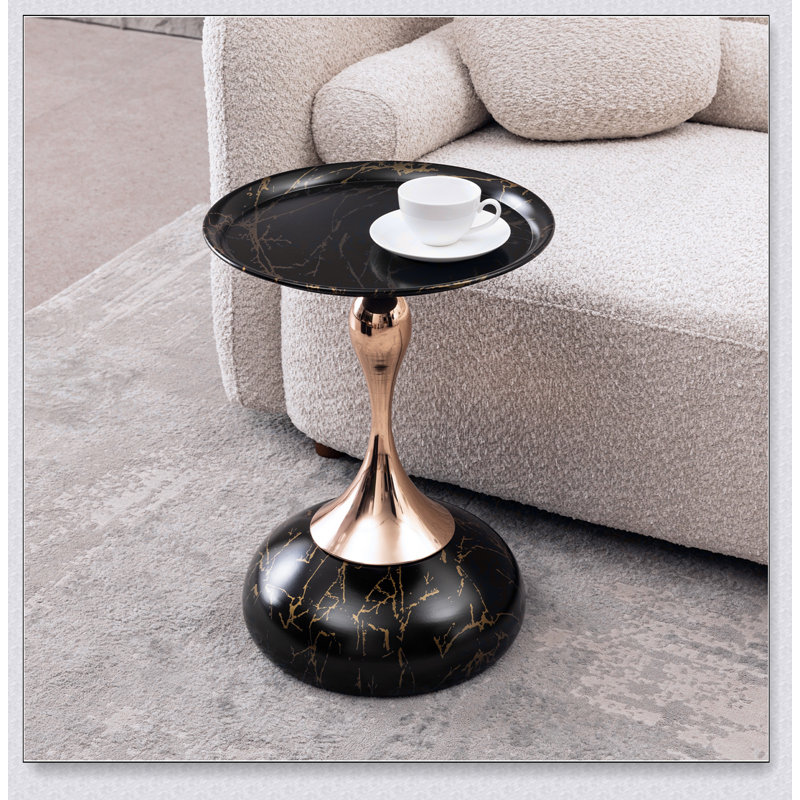 Table basse Mermaid Tail End, Noir et or