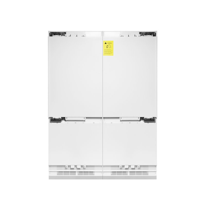 ZLINE 60 in. Panel Ready Built-In Refrigerator with Water Dispensers and Ice Makers, Silver