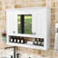Armoire à pharmacie murale avec miroir, unité de rangement au-dessus de la toilette avec tablette ouverte