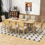 Bastrie 9 Pcs Dining Table Set, Extendable Table with Removable Leaf, 6 Armless and 2 Arm Chairs-1248913802