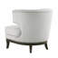 Fauteuil décoratif contemporain en tissu bouclé gris avec garniture cloutée et contreplaqué