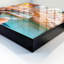 Key storage box, Opens to the right, 30x30x5, Black, A warm city scene with a fountain and stairs, 