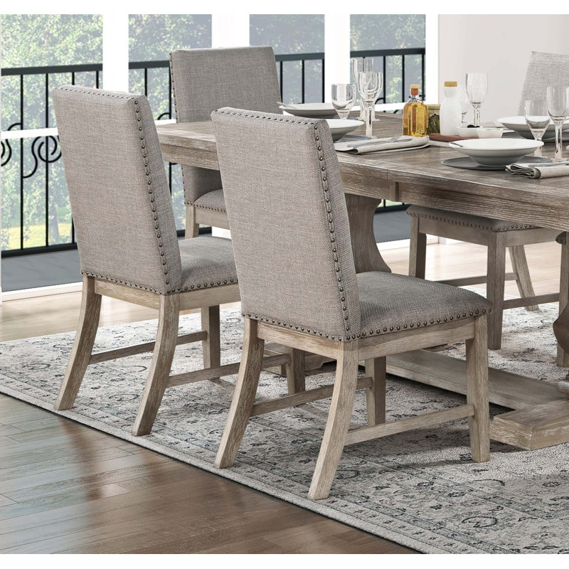 Table de salle à manger de style traditionnel 7 pièces avec rallonge et 6 chaises d'appoint, meubles de cuisine en bois
