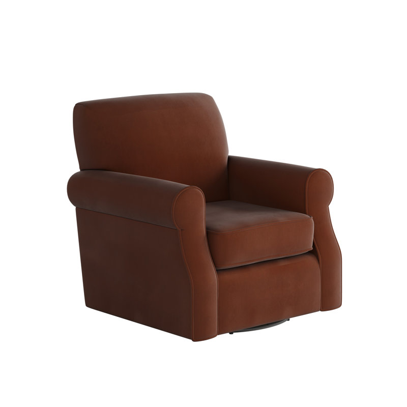 Silverlock Polyester Swivel Armchair, Bella Burnt Orange Performance Velvet
