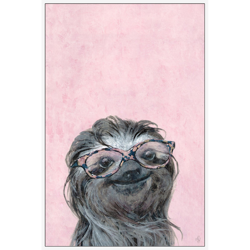 Triston «Sloth in Pink», reproduction sur toile encadrée, H 18 po x l 12 po x P 1,5 po