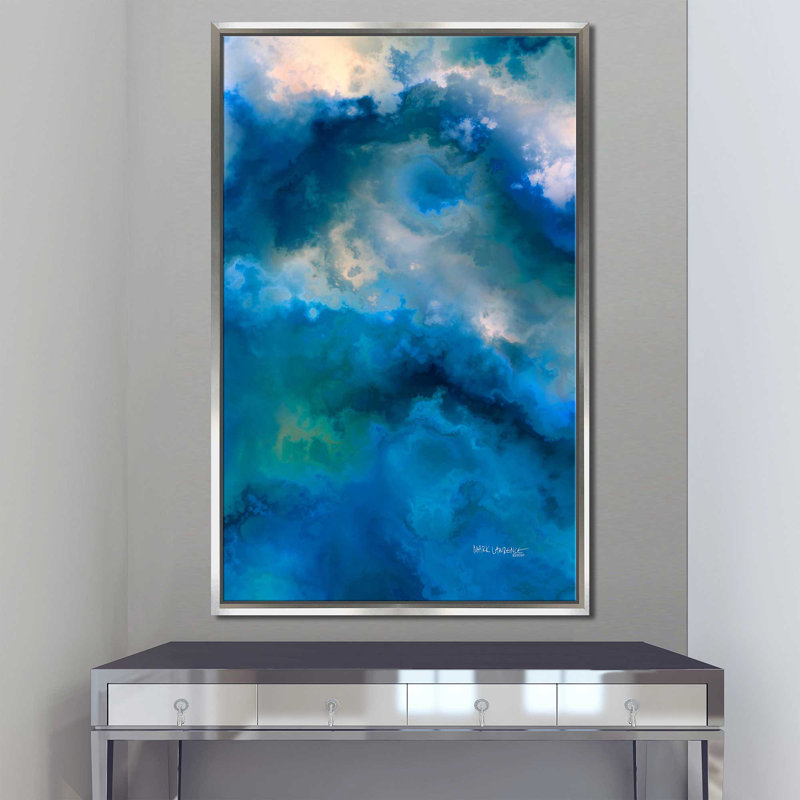 «Isaiah 43:19 A New Thing» par Mark Lawrence - reproduction, H 33,5 po x l 21,5 po x P 2 po, Cadre flottant argent