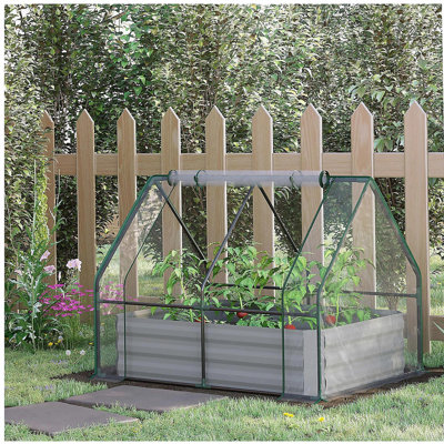 Lit de jardin surélevé galvanisé 4 pi x 3 pi Outsunny