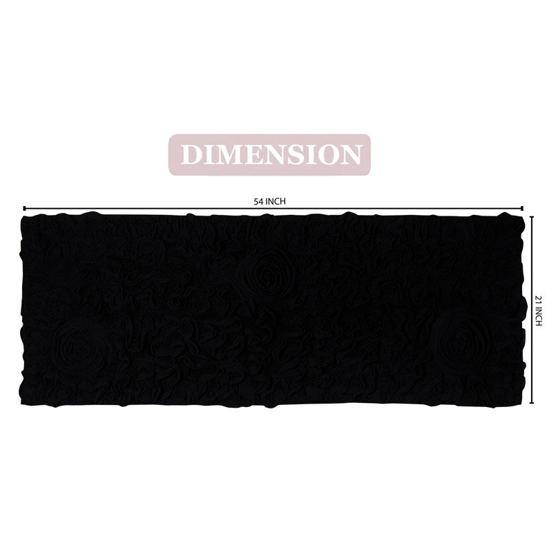 Tapis pour salle de bain Schoenberger, L 54 po x l 21 po, Noir, noir, noir, noir