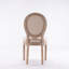 Ensemble de 2 chaises de salle à manger style français à structure ovale et dossier en bois massif, crème