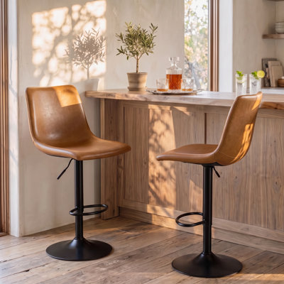 Ensemble de 2 tabourets de bar pivotants Halima Rockel