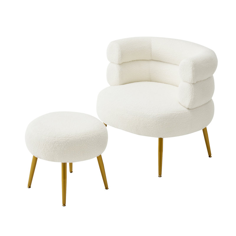 Adelfa Upholstered Armchair with Footstool