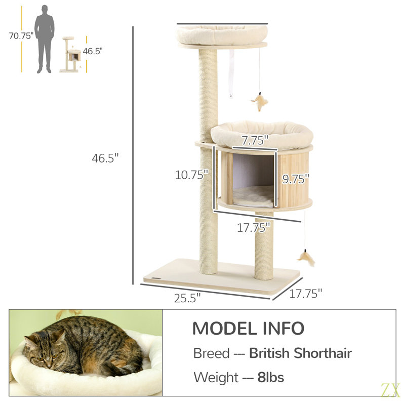 Arbre à chat à 3 niveaux Pawhut