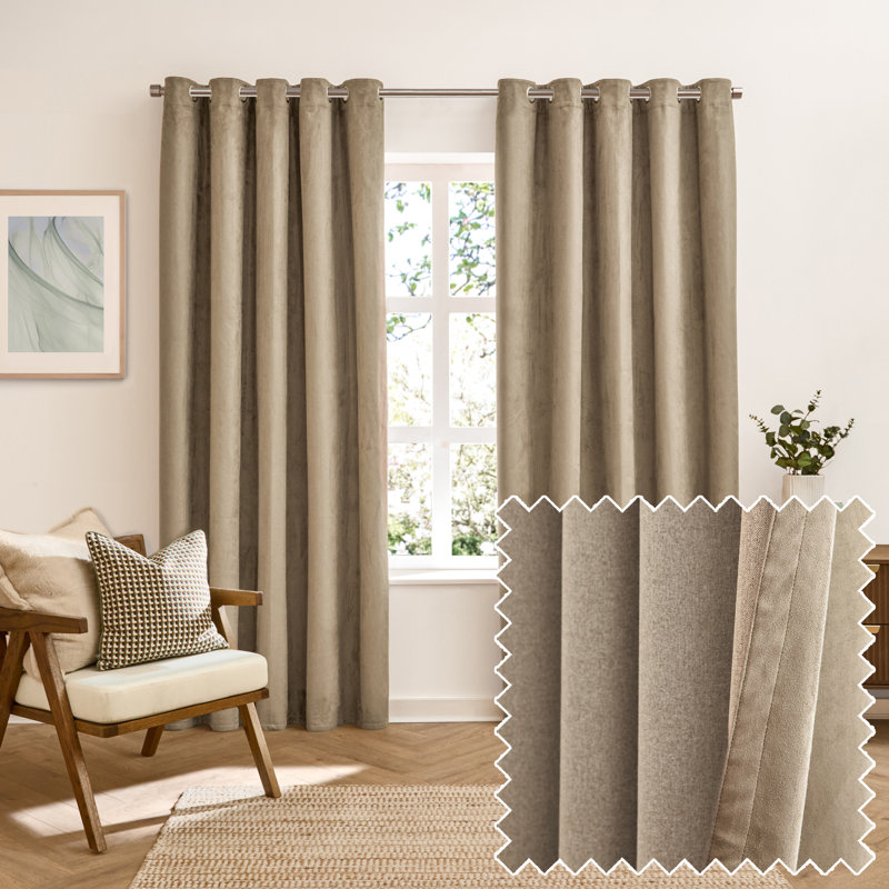 Verso Blackout Curtain Panel Pair, 137" W x 229" L, Brown