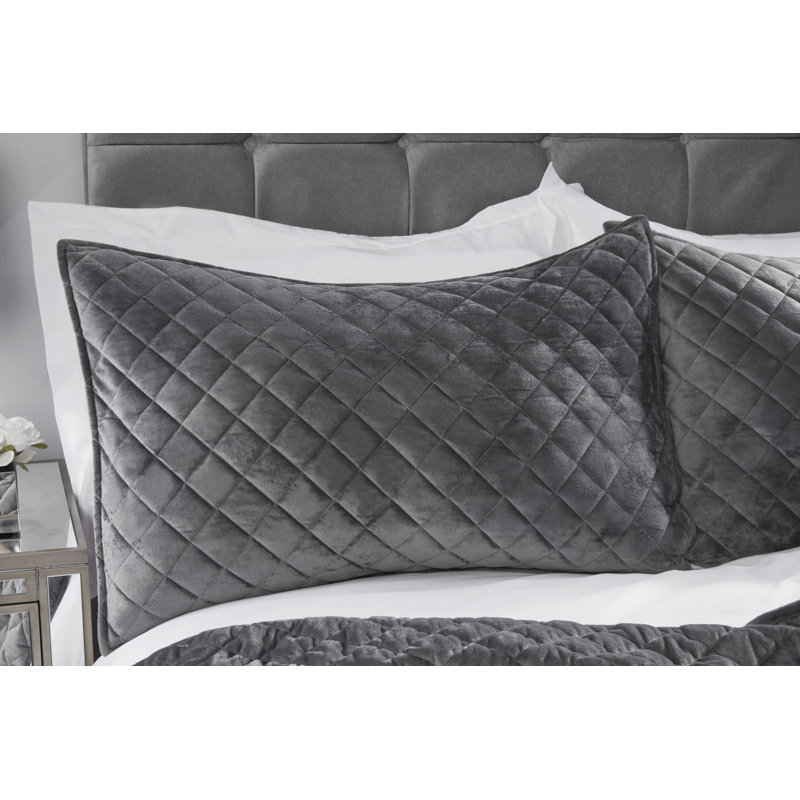Kacie Polyester Bedspread with Pillow Shams Included, Silver