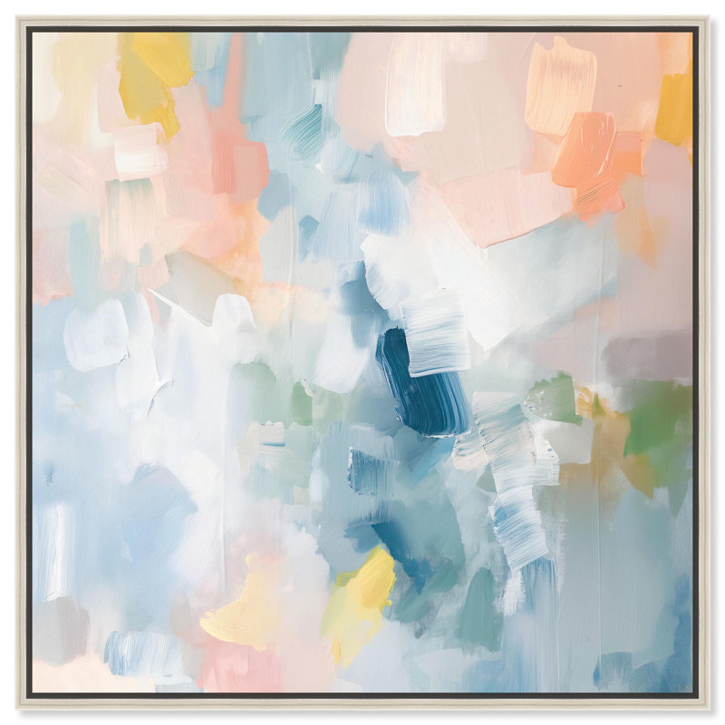 «Estatico I», toile de couleur moderne abstraite par Art Remedy, Encadrement argenté, H 25 po x l 25 po x P 2 po
