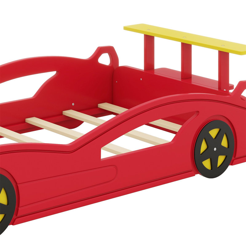 Lit plateforme en forme de voiture, Rouge
