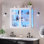 Vitrine murale en verre 3 faces avec portes doubles