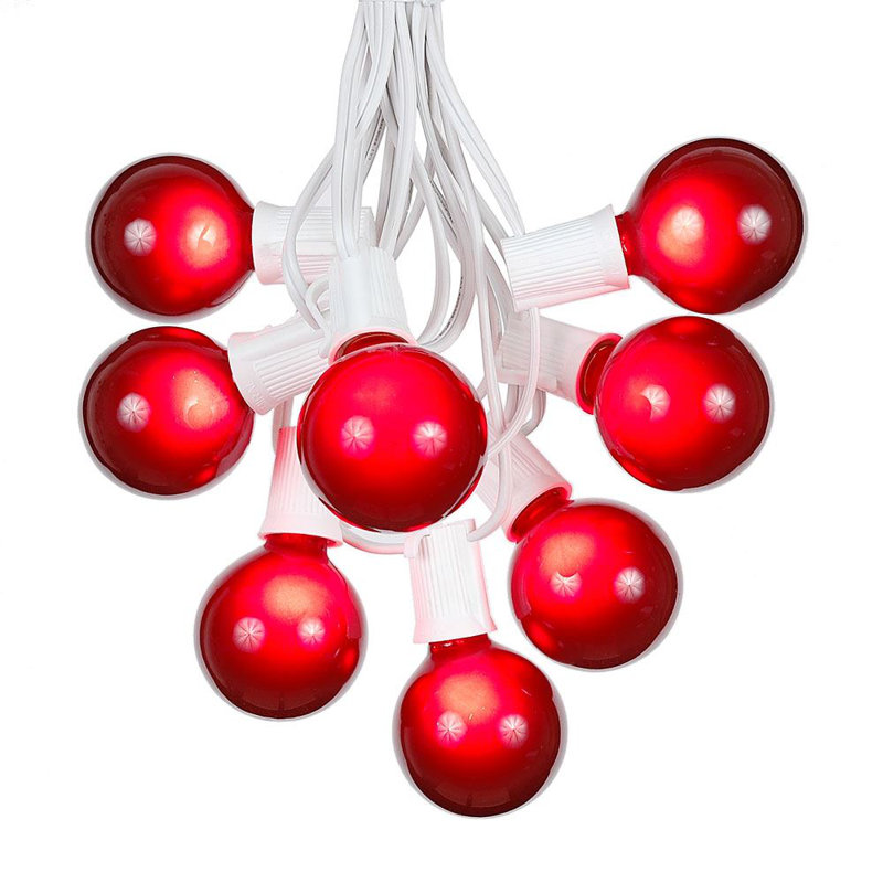 Outdoor 25 - Bulb 25'' Plug-in Globe String Light, Red, White