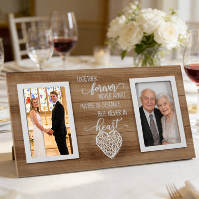 Cadre photo moderne en bois rustique, présentoir de table ou fixation murale