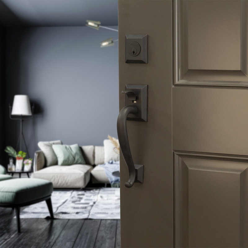 Handle With Lever And Deadbolt, Oil Rubbed Bronze, Right