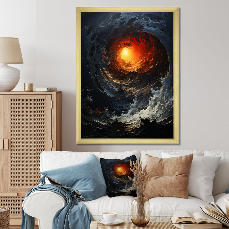 Décoration murale Colturo - Spirales abstraites_106076, H 20 po x l 12 po x P 1 po, Impression dorée sur toile encadrée